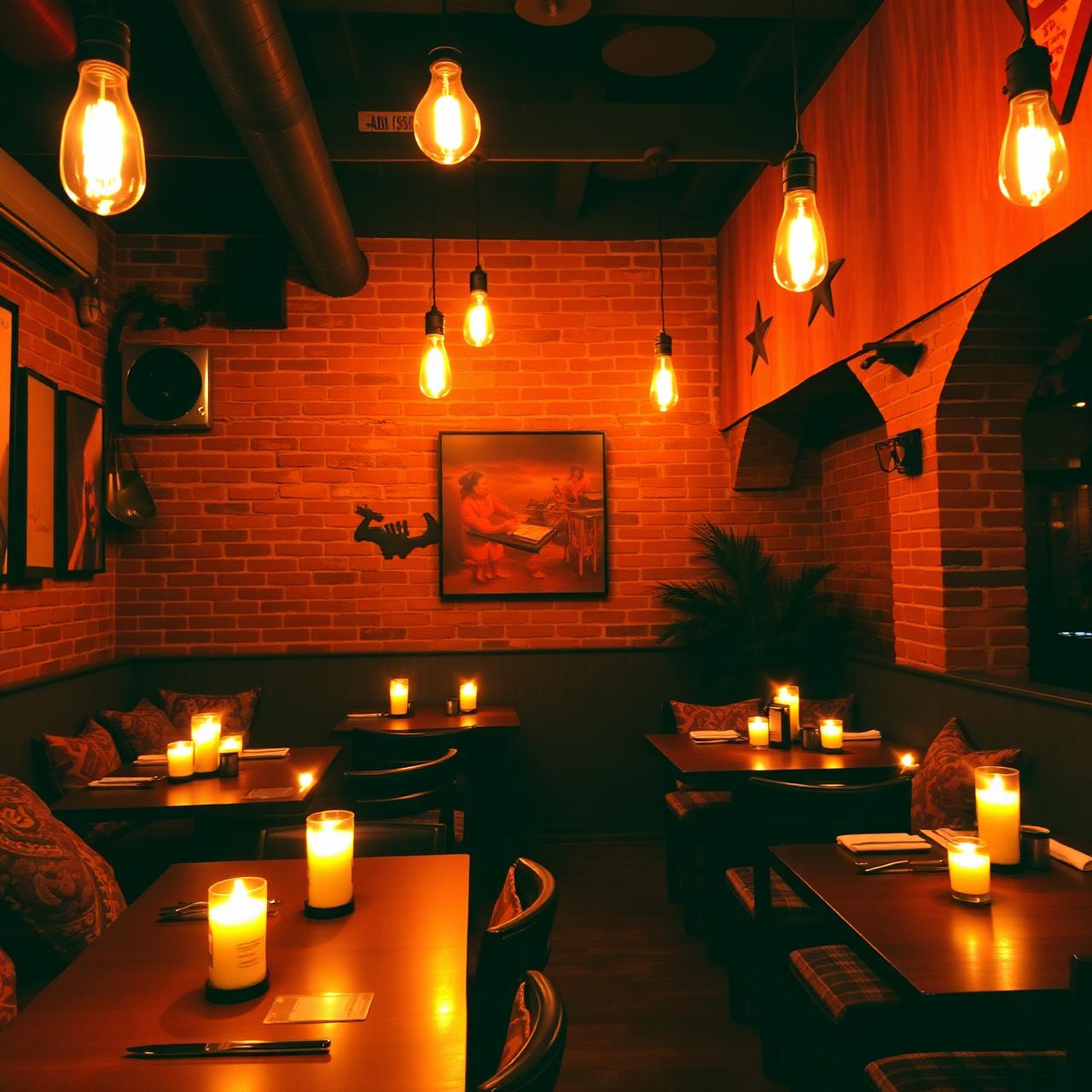 Intérieur chaleureux du restaurant