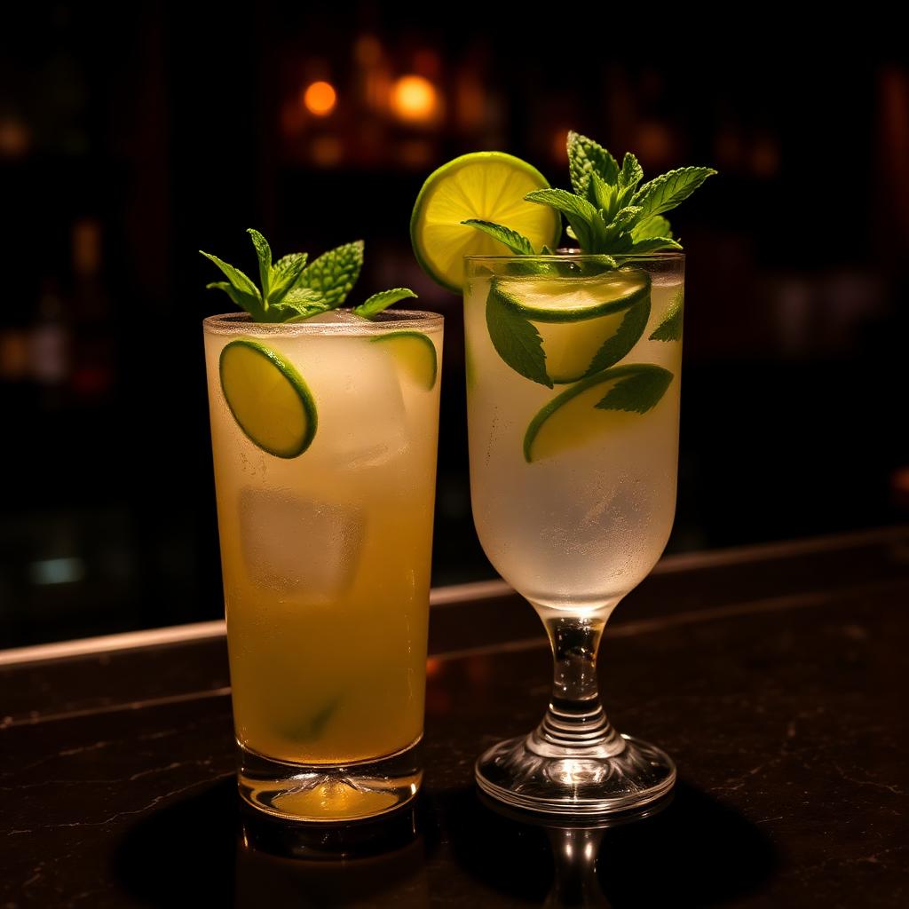 Cocktails mojito et pisco